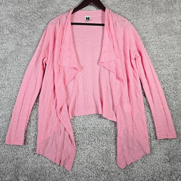 Missoni Women‎ Pink Knit Cardigan Size 42 Handkerchief Hem Open Front Luxury - Picture 1 of 16